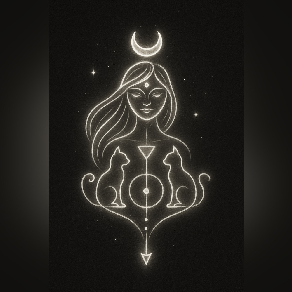 ♥️EXTRA LABEL ♥️Enigmatic Black and White Illustration